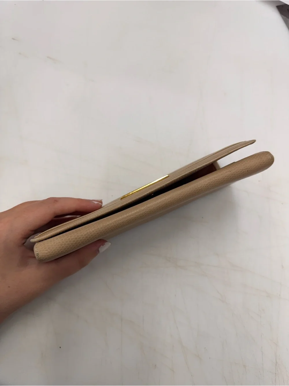 Vintage Pierre Cardin Tan Leather Slim Clutch Long Wallet